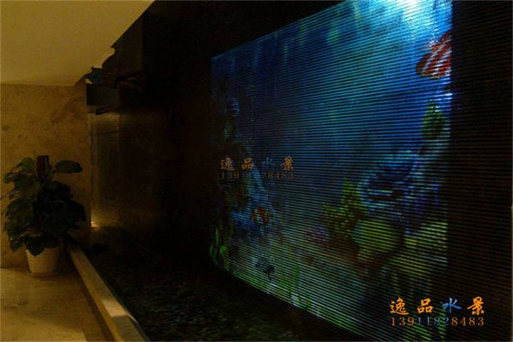 室内水幕墙投影水景制作
